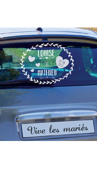 STICKER VOITURE MARIAGE - Décos voitures - Mariages, baptêmes, communions - Fête en Fête - Déguisements, mariages, baptêmes, articles de fête, halloween 