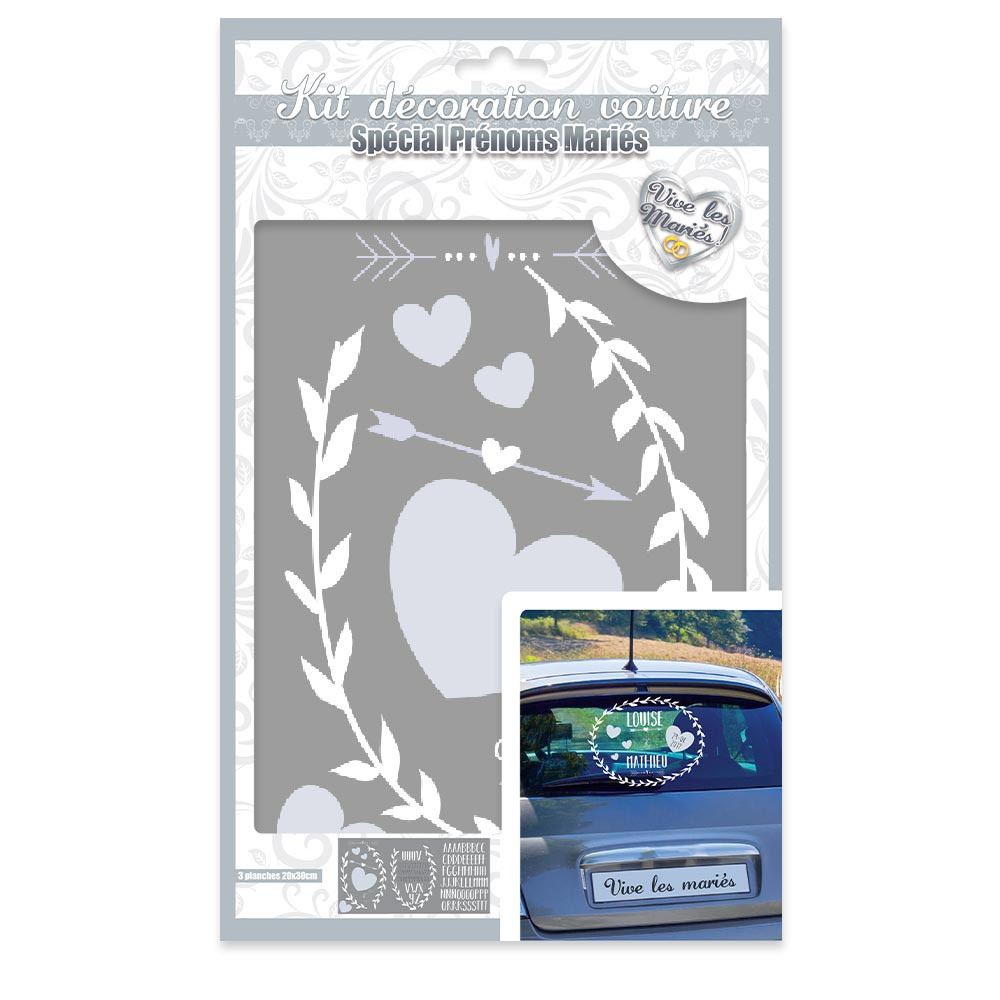STICKER VOITURE MARIAGE - Décos voitures - Mariages, baptêmes, communions - Fête en Fête - Déguisements, mariages, baptêmes, articles de fête, halloween 