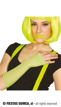 MITAINES NEON VERTES, LA PAIRE - gants et ceintures - Accessoires - Déguisements et accessoires - Fête en Fête - Déguisements, mariages, baptêmes, articles de fête, halloween 