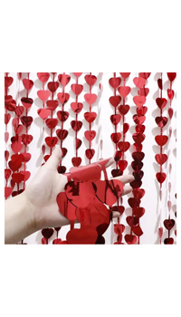 RIDEAU COEURS ROUGES - Guirlandes, lampions, ballons, déco - Fêtes - Fêtes et anniversaires - Fête en Fête - Déguisements, mariages, baptêmes, articles de fête, halloween 