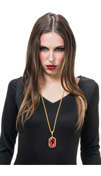 COLLIER PENDENTIF ROUGE - Bijoux - Accessoires - Déguisements et accessoires - Fête en Fête - Déguisements, mariages, baptêmes, articles de fête, halloween 