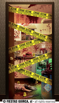 COUVRE PORTE SCENE DE CRIME - Décorations halloween - Halloween - Fête en Fête - Déguisements, mariages, baptêmes, articles de fête, halloween 