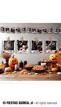 GUIRLANDE PHOTOS DE CRIMES - Décorations halloween - Halloween - Fête en Fête - Déguisements, mariages, baptêmes, articles de fête, halloween 