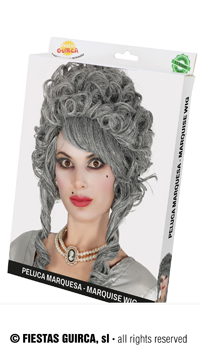 PERRUQUE MARQUISE GRISE - Perruques - Perruques et postiches - Déguisements et accessoires - Fête en Fête - Déguisements, mariages, baptêmes, articles de fête, halloween 