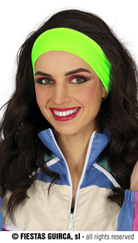 BANDEAU FLUO VERT - bandeaux et bandanas - Accessoires - Déguisements et accessoires - Fête en Fête - Déguisements, mariages, baptêmes, articles de fête, halloween 
